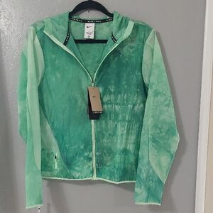 Nike Small Women's Mint Green Tie-Dye Hooded Trail Jacket